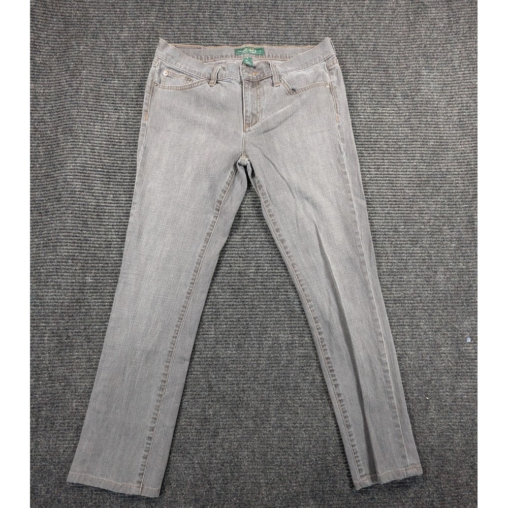 Lauren Ralph Lauren Modern Straight Jeans Womens 6 Gray Denim Cotton Mid Rise
